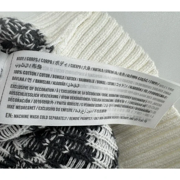 Hollister Women’s S Small Oversized Crewneck Sweater Fair Isle Cream Black Tan - Picture 14 of 14